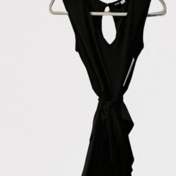 EMMA & MICHELE black Ruffle Leg Jumpsuit with Slits - Picture 7 of 16